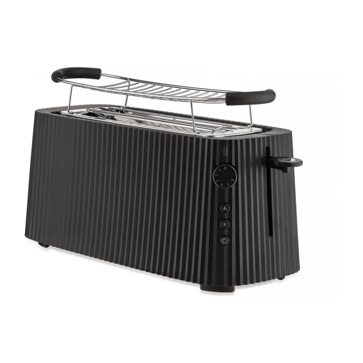 AlessiDoppelfach-Toaster 46x18x25 cm 1700 W Plissé schwarz