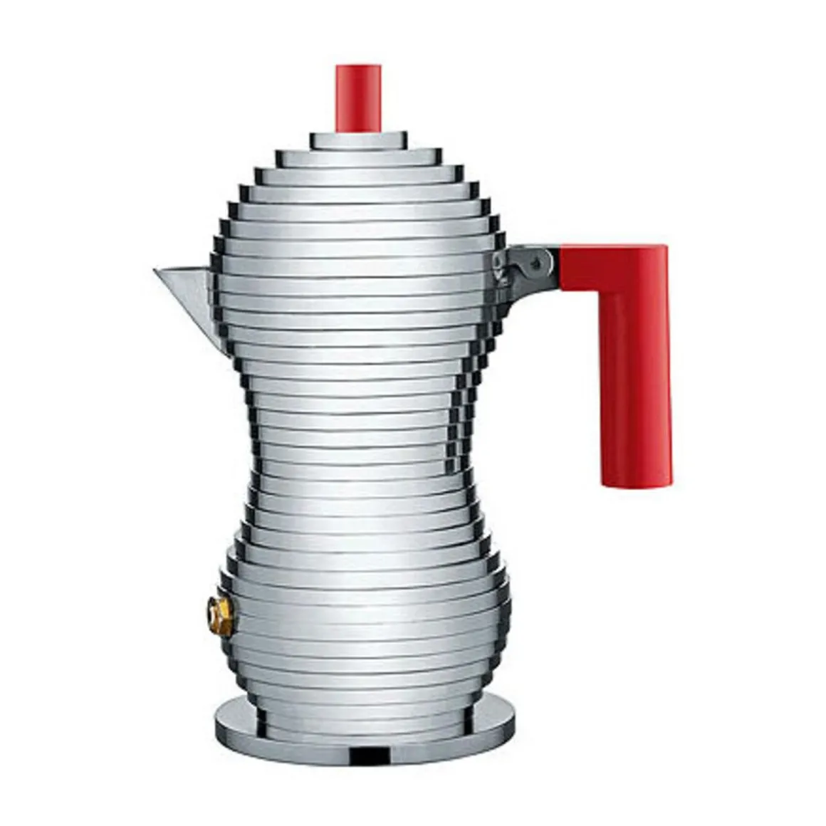 AlessiEspressokocher 1 Tasse Griff rot Pulcina
