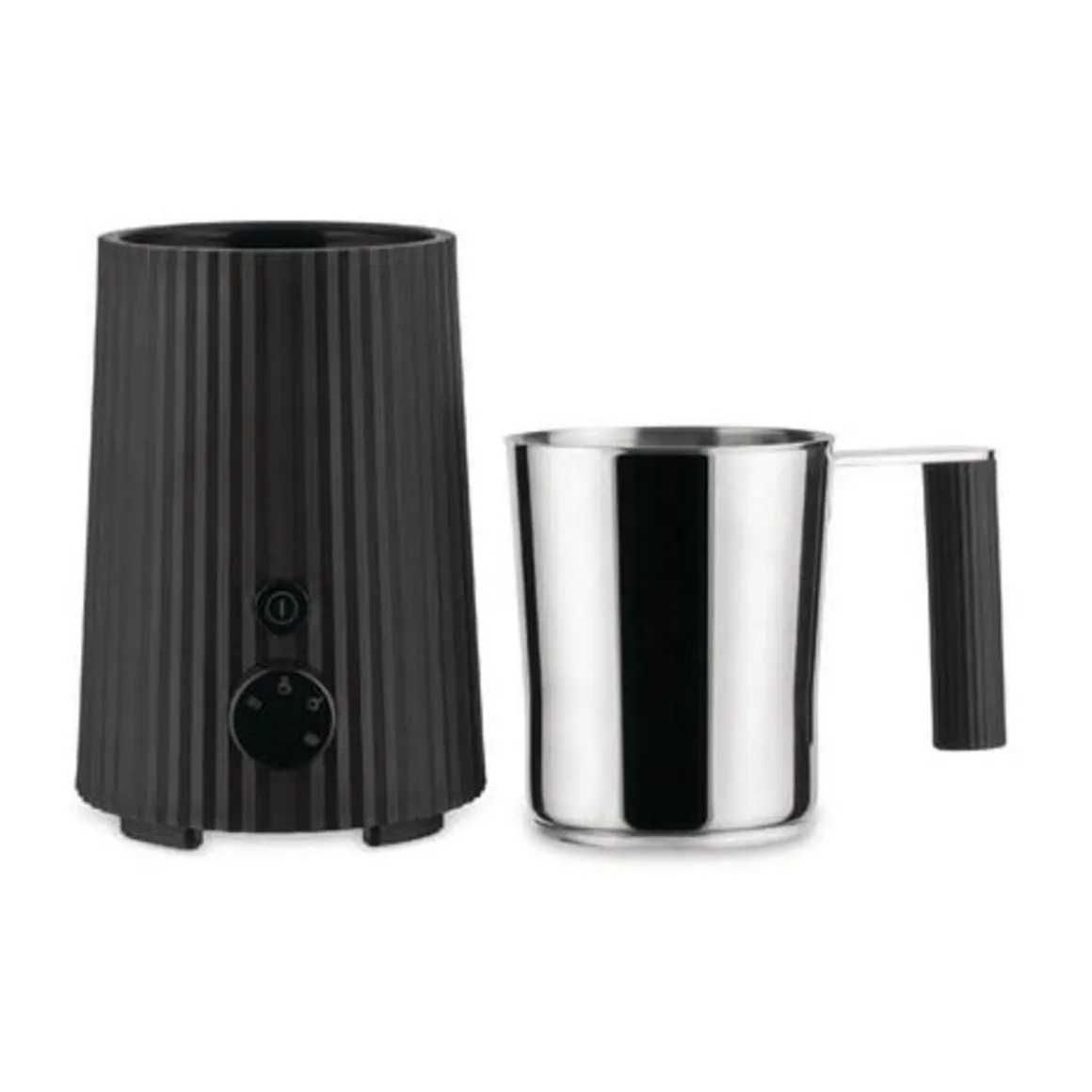 AlessiMilchaufschäumer 0,35 l Plissé schwarz