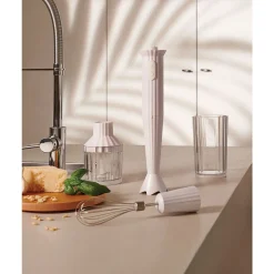 AlessiStabmixer-Set 4-tlg. Plissé weiß