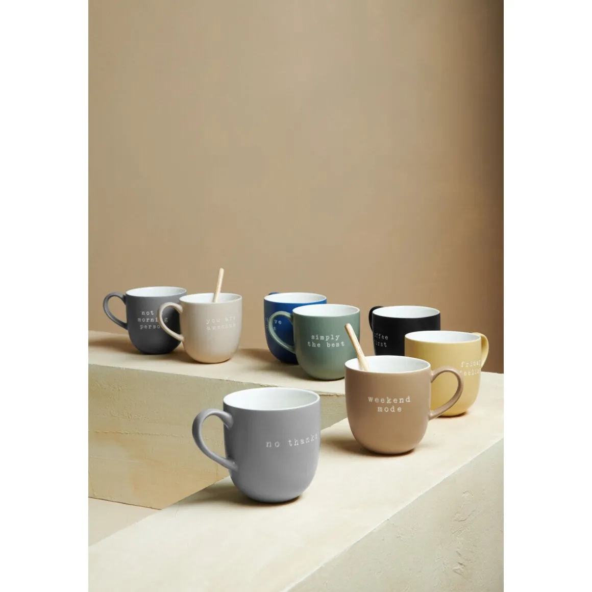 ASAHenkelbecher 0,35 l hey! not a morning person grau