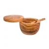 BerardSalzbehälter m .Deckel und Löffel Olivenholz