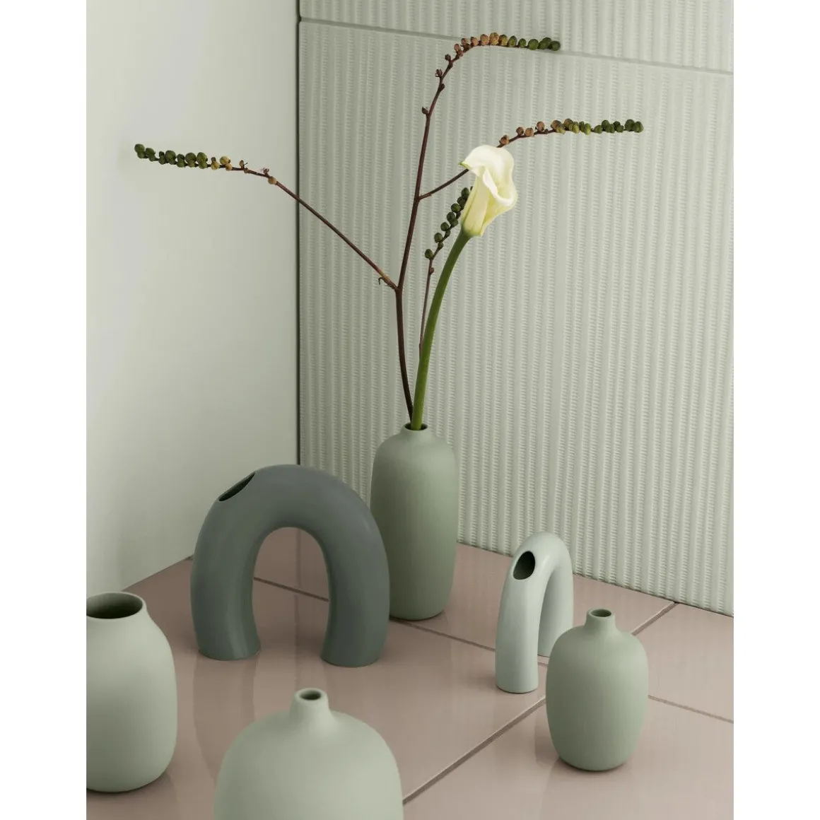 BlomusVase 12x3x12 cm Kagetsu Desert Sage