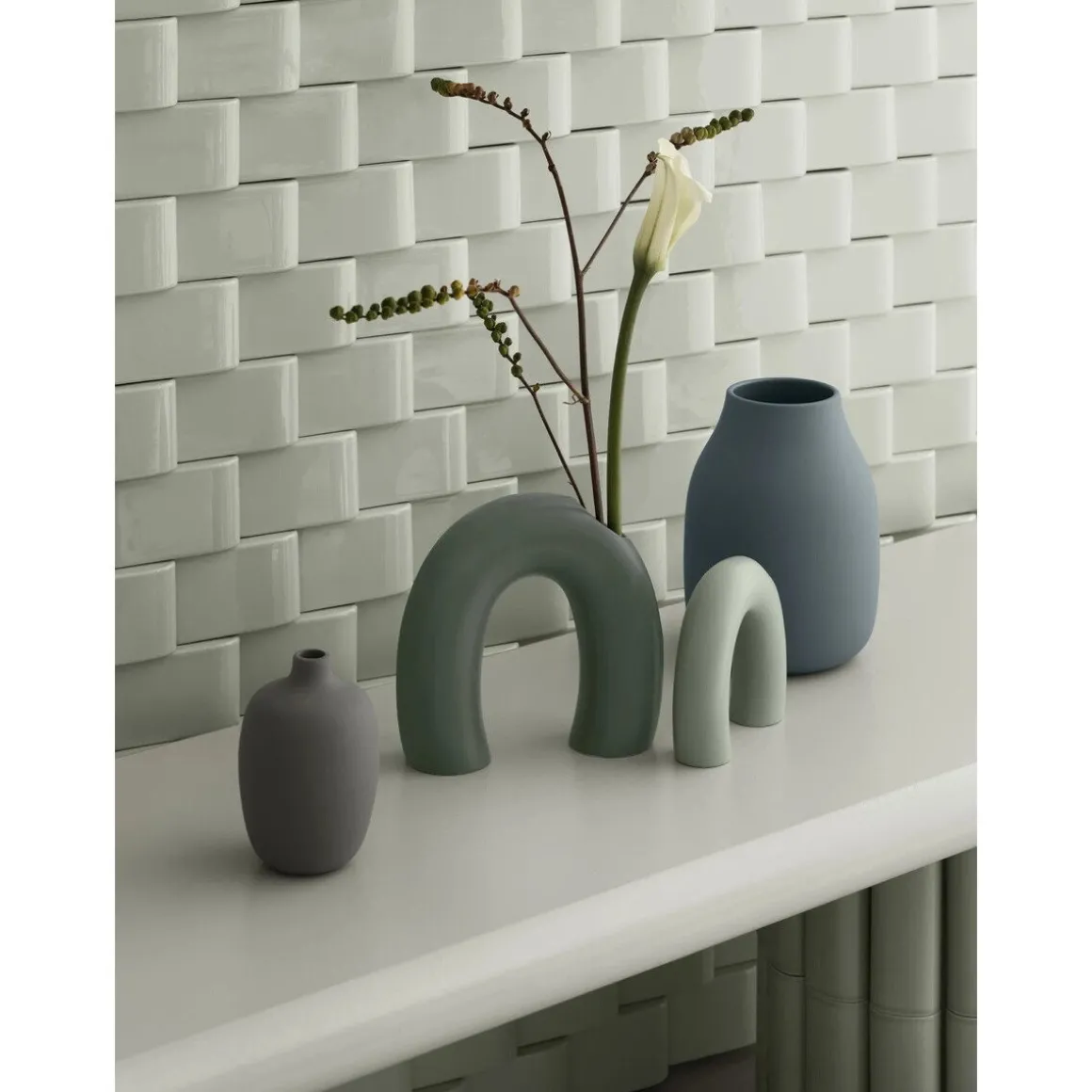 BlomusVase 12x3x12 cm Kagetsu Desert Sage