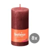 Bolsius8er Pack Stumpenkerze 100/50 Rustik Shine samtrot 47
