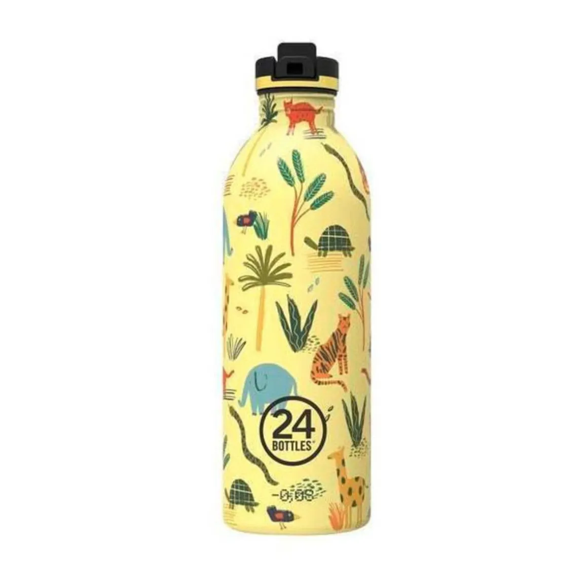 24bottlesTrinkflasche 0,5 l Jungle Friends gelb mit Sportdeckel