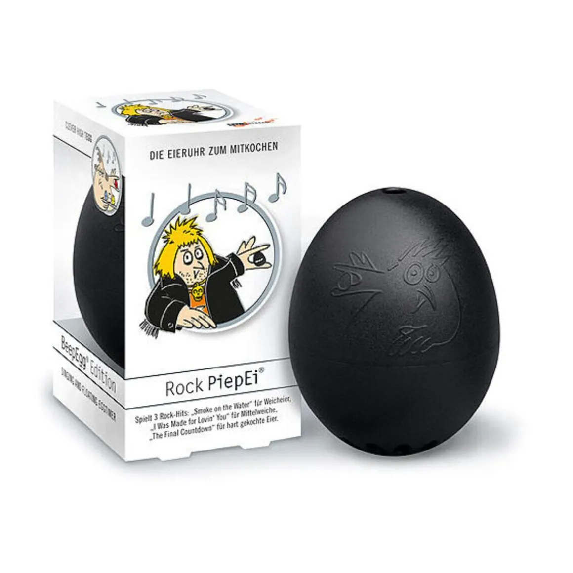 BrainstreamEieruhr Piepei Rock schwarz 3 verschiedene Härtegrade