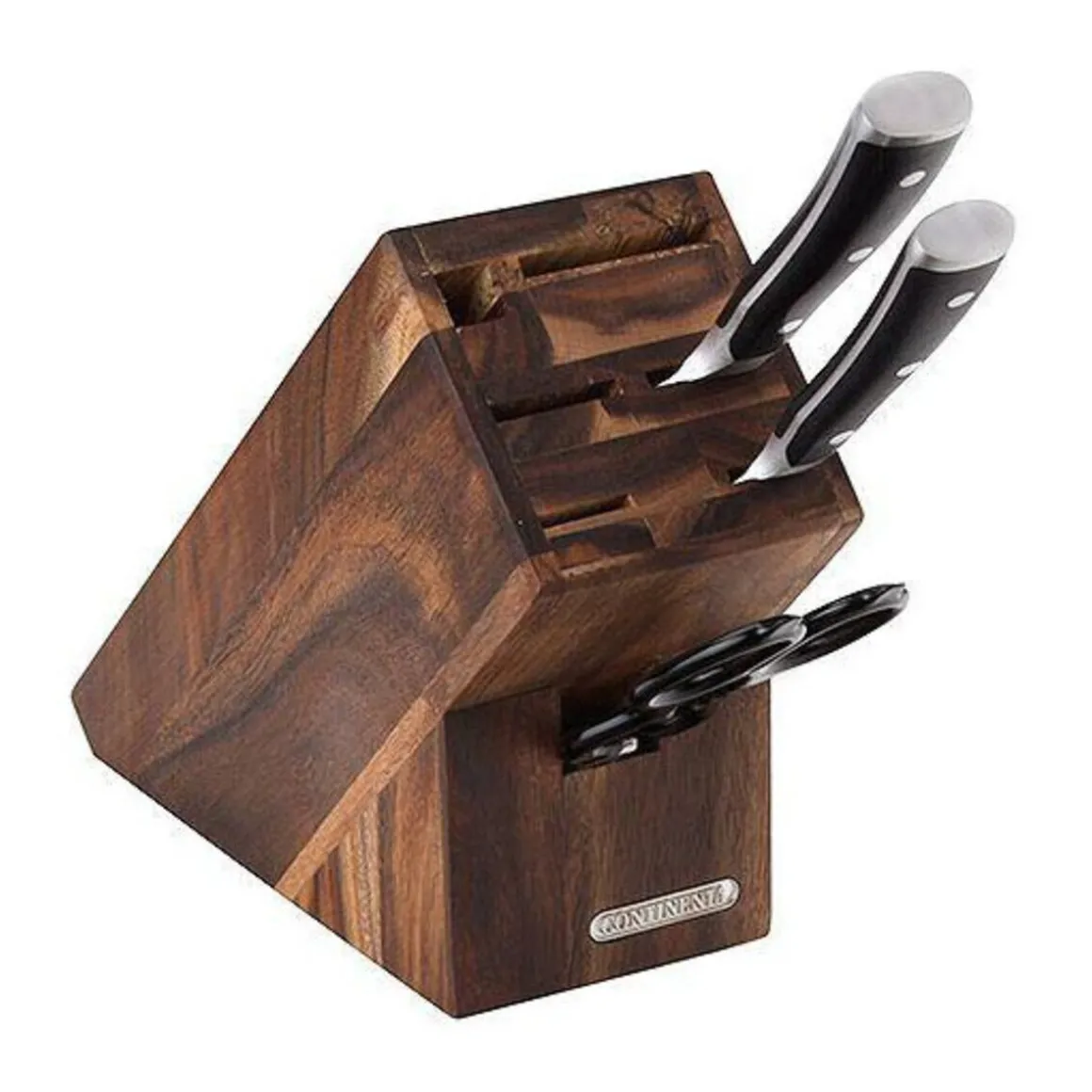 ContinentaMesserblock mit 6 Schlitzen Akazie geölt 22x9,5x2cm