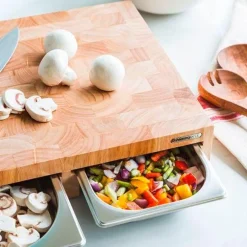 ContinentaMultifunktionsbrett 50x33x8 cm Gummibaum-Stirnholz