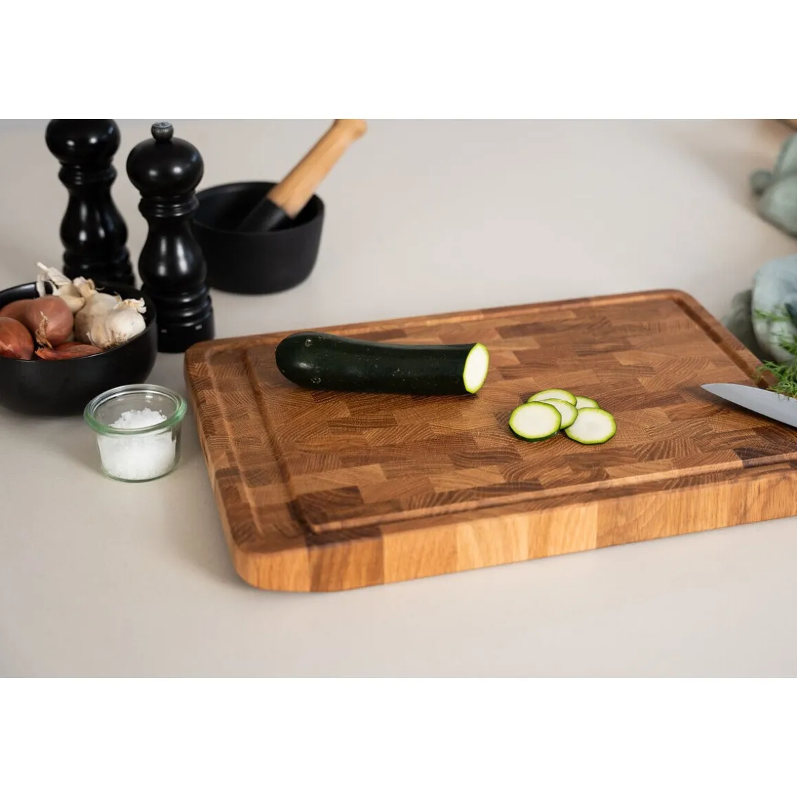 ContinentaTranchierbrett 46x32x3 cm Eiche Stirnholz