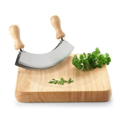 ContinentaWiegemesserbrett Holz mit Messer 22,5x22,5 cm