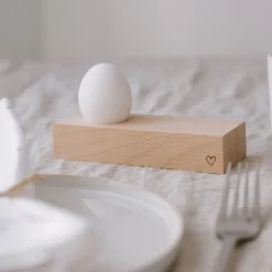 EulenschnittEierbecher Herz 15 cm Buche