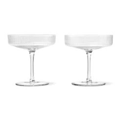 ferm LIVINGChampagnerschale 2er-Set Ripple klar