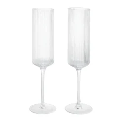 ferm LIVINGRipple Champagnerglas 2er-Set klar