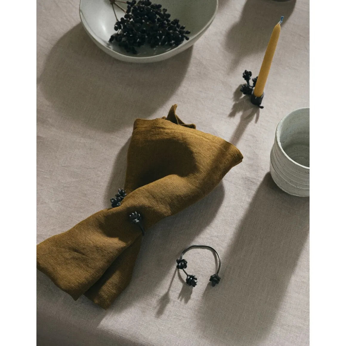 ferm LIVINGServiettenringe 4er-Set Forest Black Brass