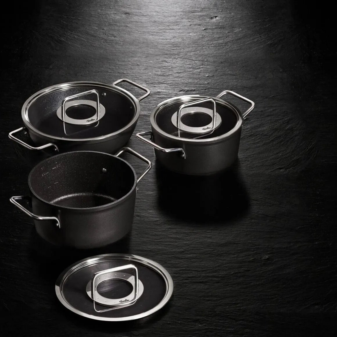 FisslerBratentopf mit Glasdeckel 28 cm Adamant schwarz
