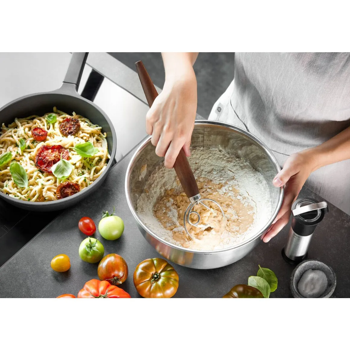 GefuDänischer Schneebesen Nedo 32 cm Walnuss