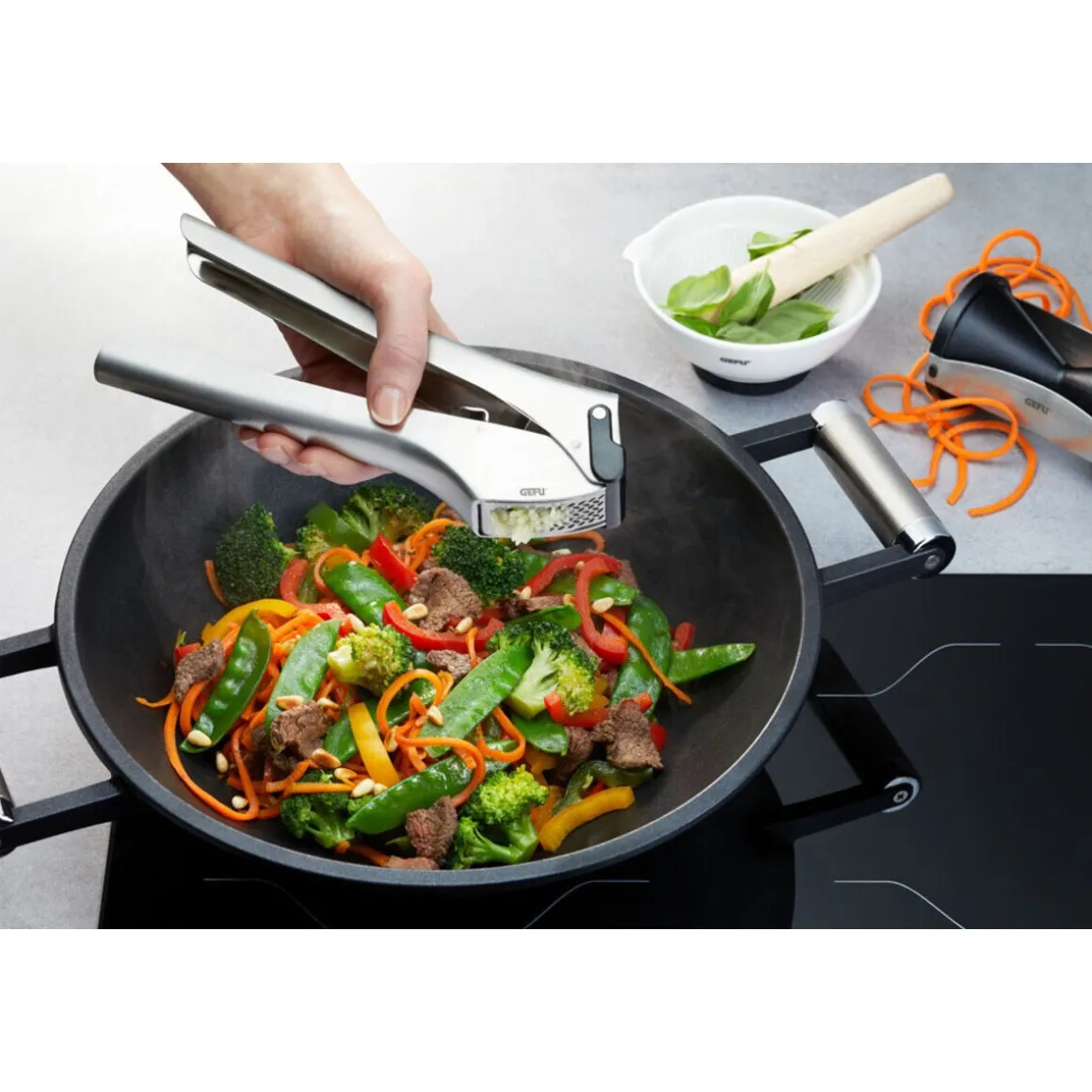 GefuKnoblauchpresse Garlico 20 cm silber