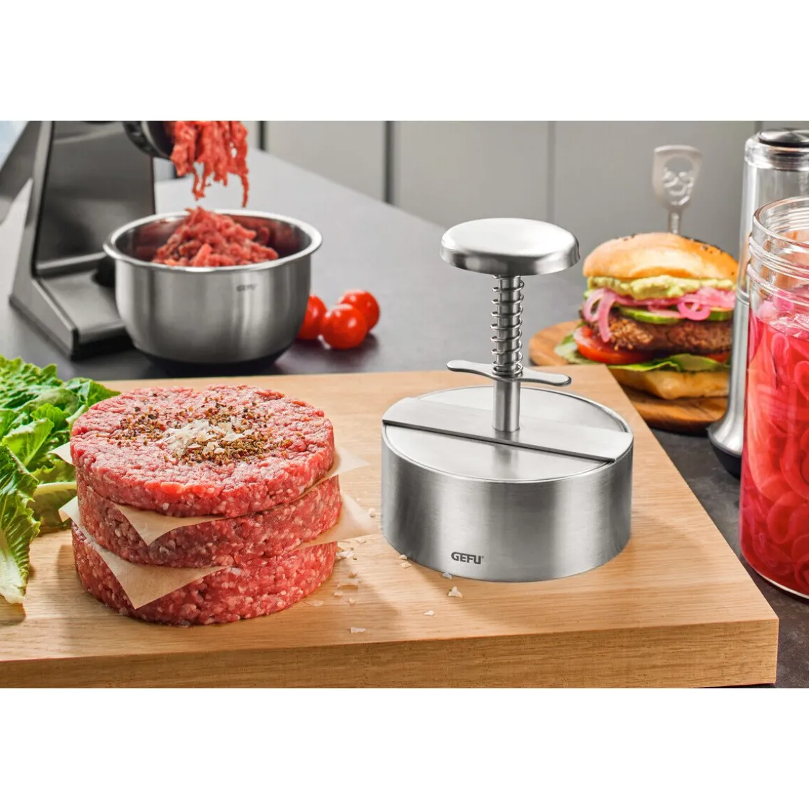 GefuProfi-Hamburgerpresse Pätti 11 cm silber
