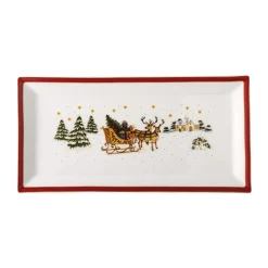 HutschenreutherPlatte 36x18 cm Happy Wintertime Red