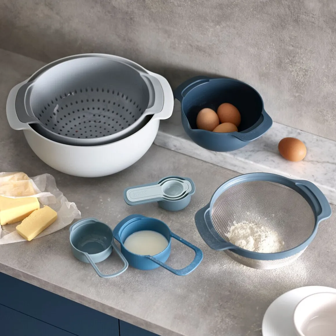 Joseph Joseph9 Plus Schüssel-Set 9-tlg. Nest Editions blau