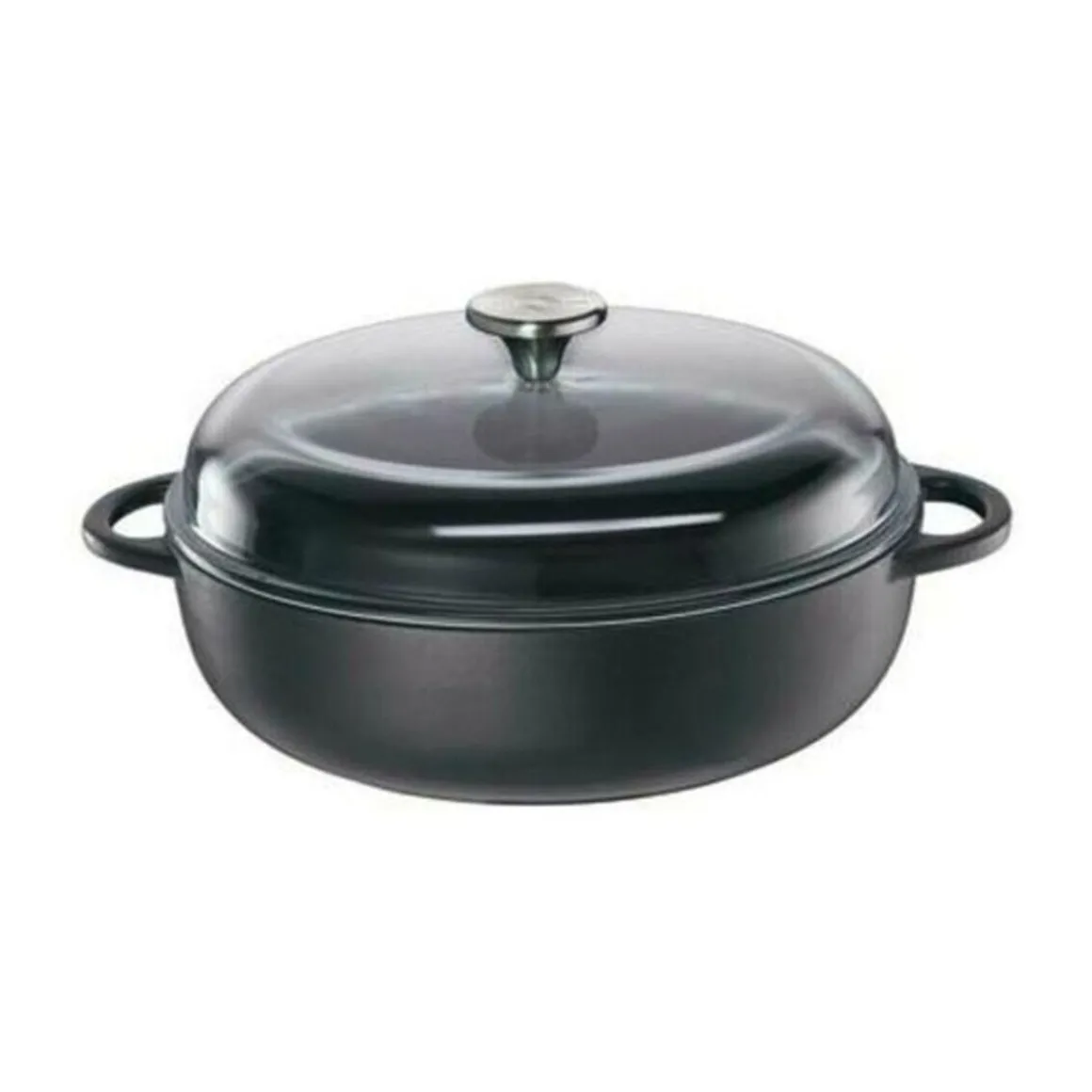 KüchenprofiBauernpfanne mit Glasdeckel 28 cm Provence schwarz