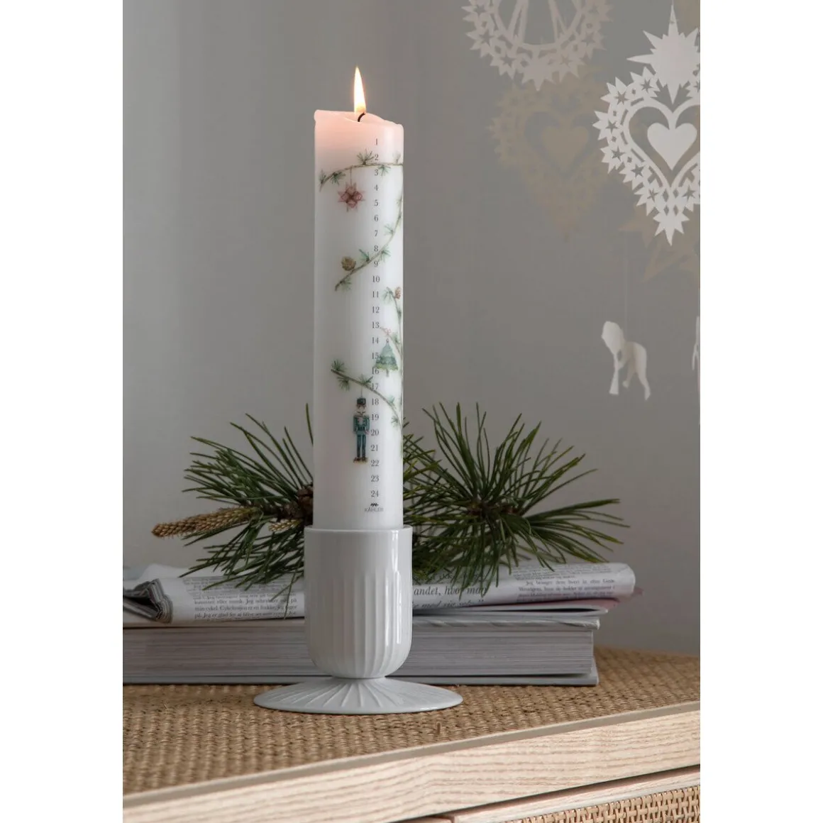 KählerBlockkerzenhalter 9 cm Hammershøi weiß