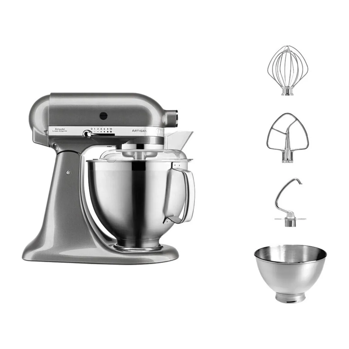 KitchenAidKüchenmaschine 4,8 l 300 W Artisan Premium Medaillon Silber
