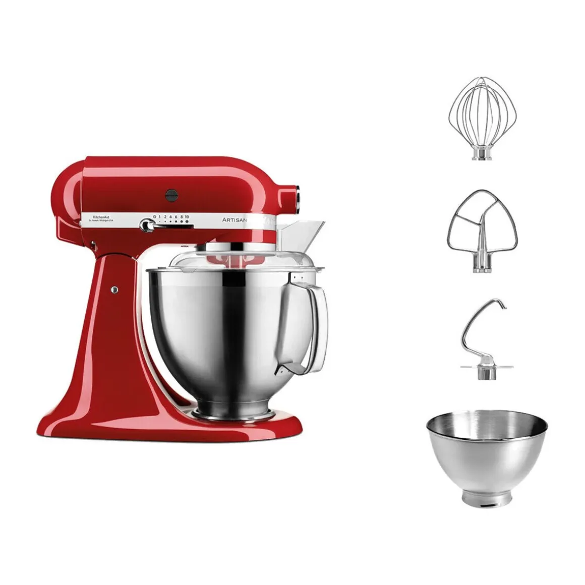 KitchenAidKüchenmaschine 4,8 l 300 W Artisan Premium Empire Rot