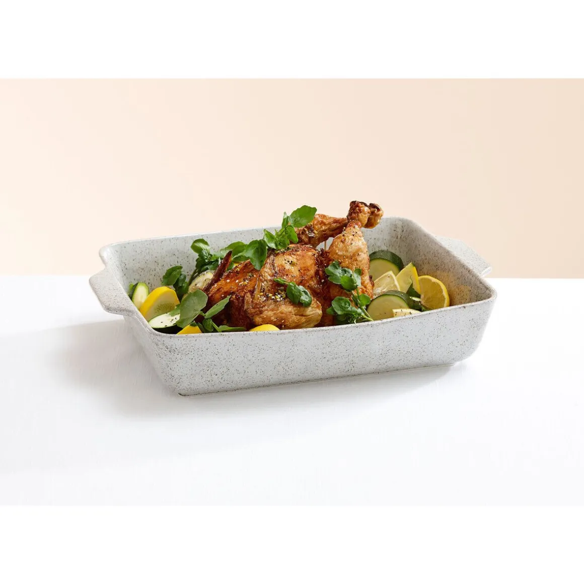 LadelleAuflaufform 39x26 cm Artisan hellgrau