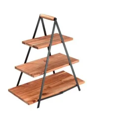 LadelleServierturm Akazie/Eisen 50x24x54cm