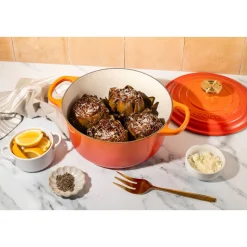 Le CreusetBräter mit Deckel 24 cm Signature Limited Edition Flamme Dorée