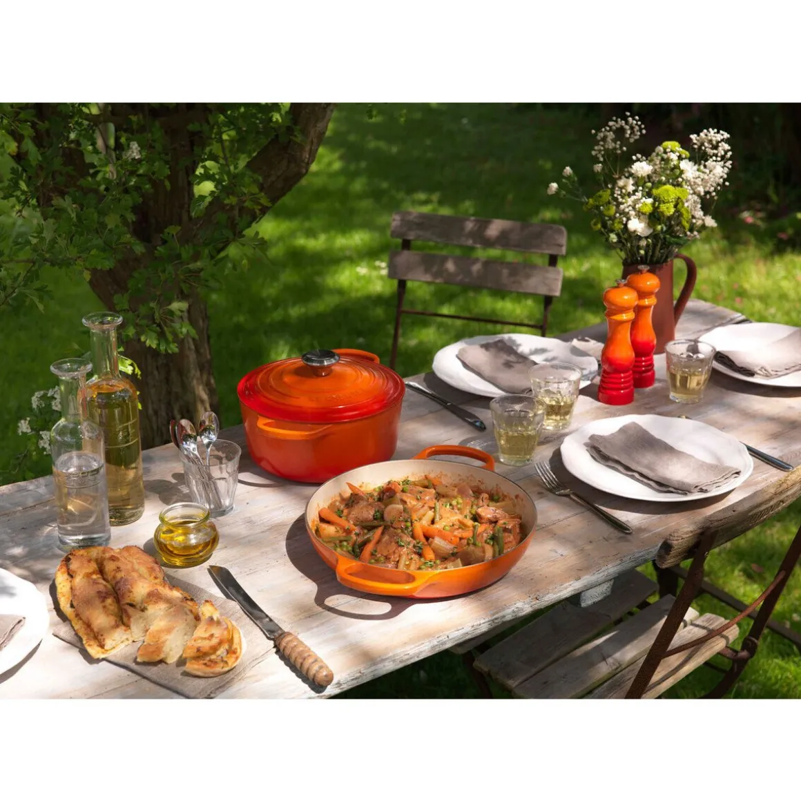 Le CreusetBräter mit Deckel 20 cm Signature Ofenrot