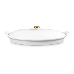 Le CreusetFischbackform mit Deckel 34 cm Tradition White