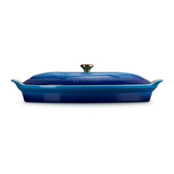 Le CreusetFischbackform mit Deckel 34 cm Tradition Azure