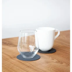 LINDDNAGlasuntersetzer 10 cm Circle Nupo Double dark blue/black