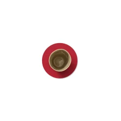 LINDDNAGlasuntersetzer 10 cm Circle Bull red