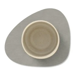 LINDDNAGlasuntersetzer 11x13 cm Curve Corduroy light grey
