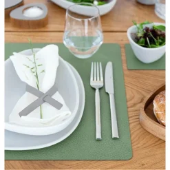 LINDDNATischset L 35x45 cm Square Hippo forest green