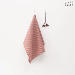 Linen TalesLeinen-Geschirrtuch 45x65 cm Red Natural Stripes