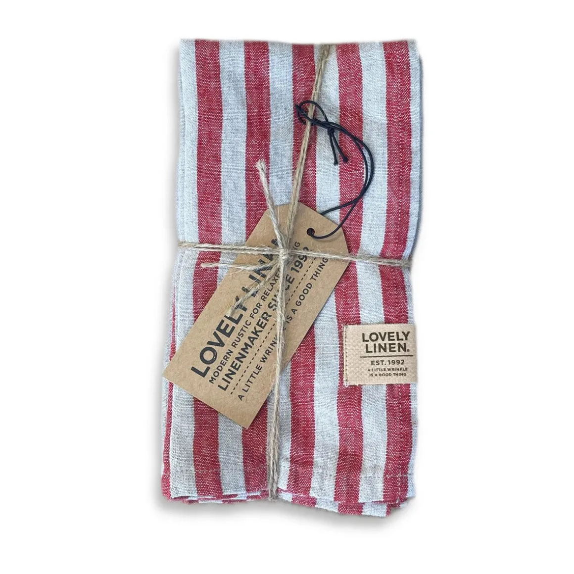 Lovely LinenServietten 45x45 cm Misty Edge Real Red