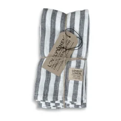 Lovely LinenServietten 45x45 cm Misty Edge Real Dark Grey