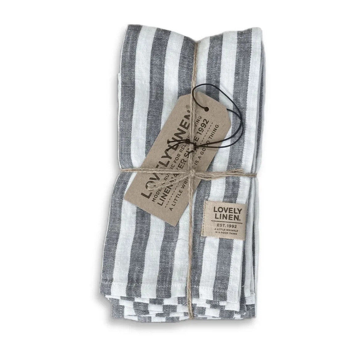 Lovely LinenServietten 45x45 cm Misty Edge Real Dark Grey