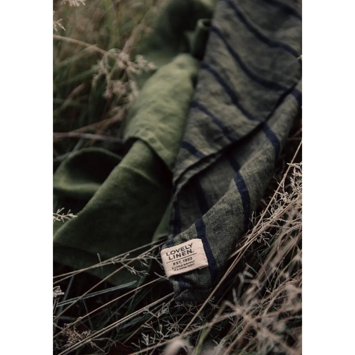 Lovely LinenServietten 45x45 cm Misty Stripe Forest