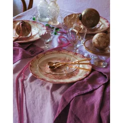 Lovely LinenTischdecke 100x100 cm Lovely Altrosa