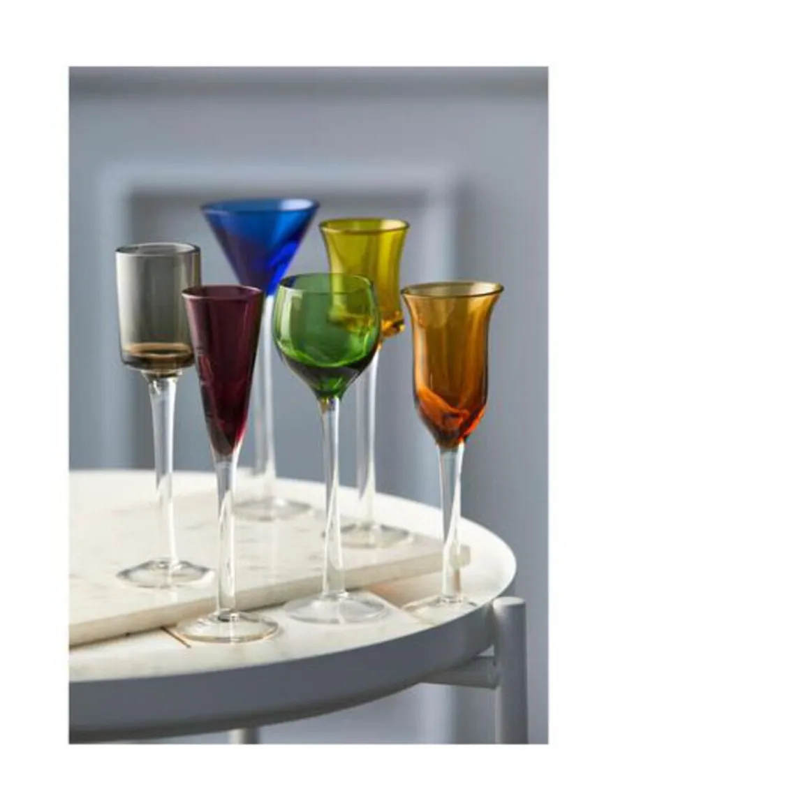 Lyngby GlasSchnapsglas 6er-Set Farben/Formen sortiert
