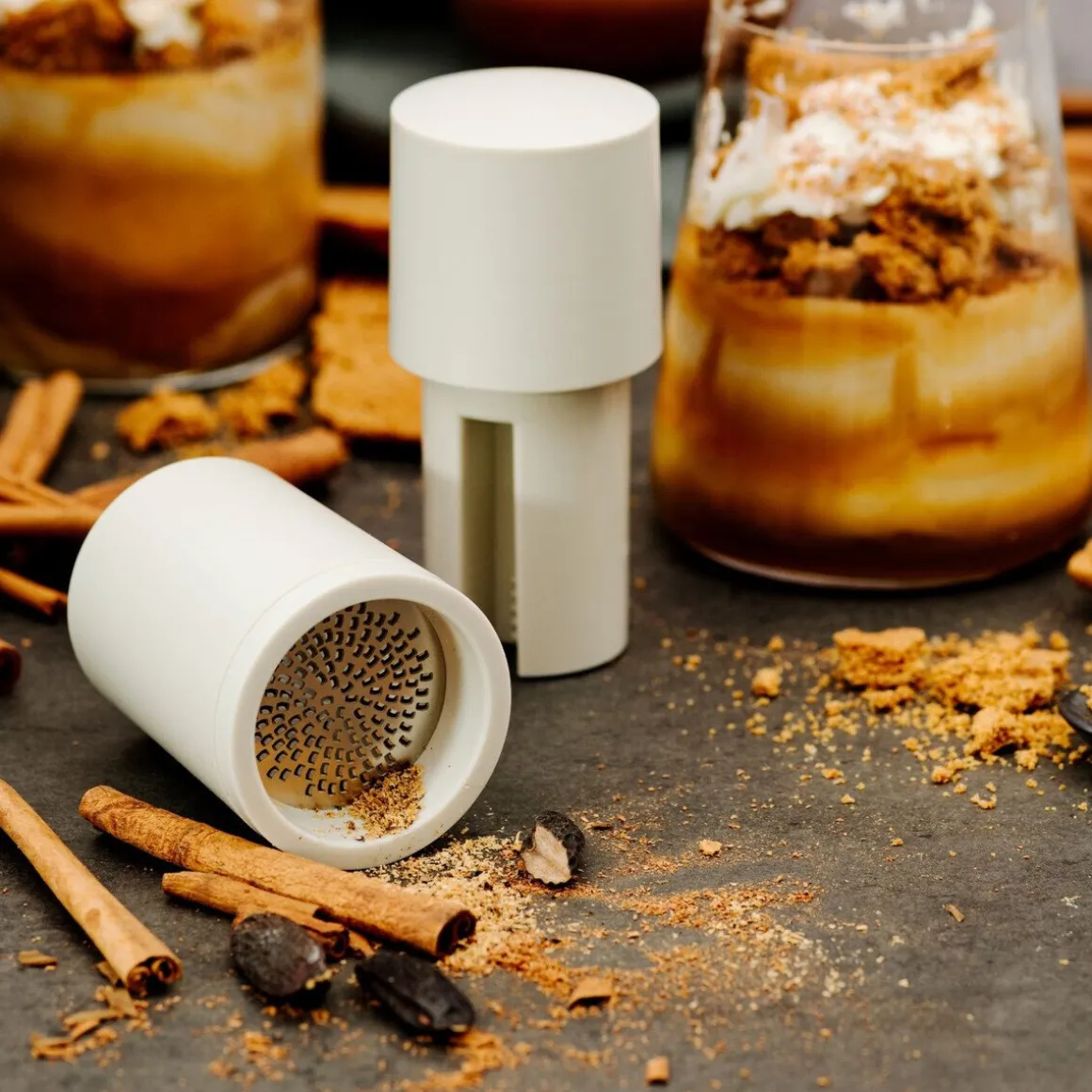 MicroplaneGewürzmühle 2in1 12 cm Speciality Cashmere Beige