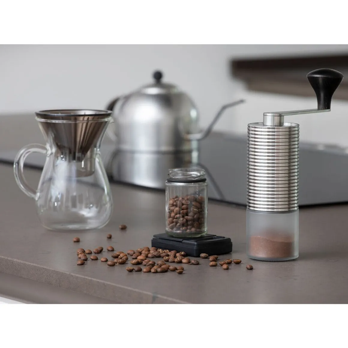 mill.oneKaffeemühle 6 cm Definite silber gebürstet