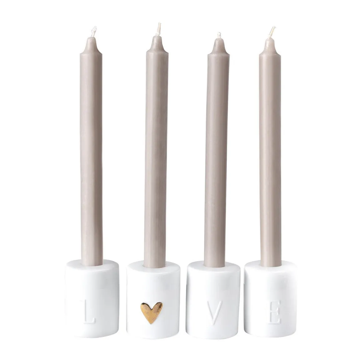 RäderKerzenständer Love H:7cm D:5,5cm Set