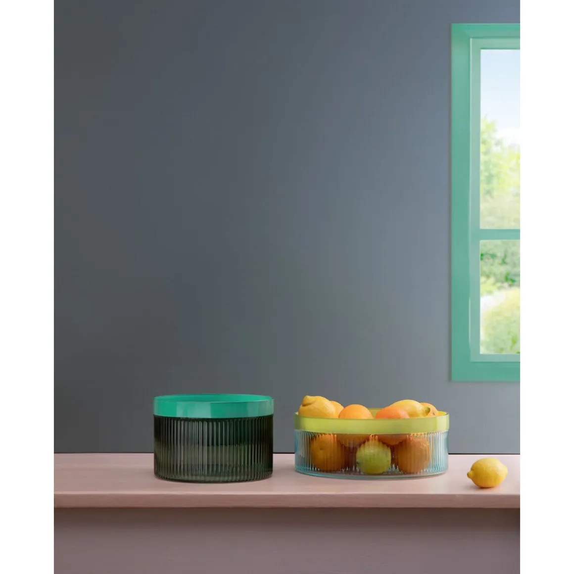 RememberGlasschale Groove blau 27x27x10cm